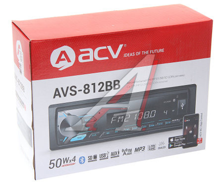 АВТОМАГНИТОЛА ACV AVS-812BB 1 DIN/BLUETOOT/USB/AUX/SD/FM