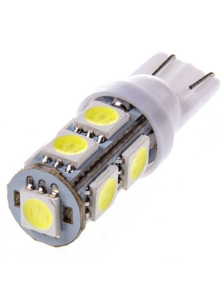 ЛАМПА СВЕТОДИОДНАЯ T10 24V 9 SMD,БЕЗ ЦОКОЛЯ 1-КОНТ. (БЕЛАЯ) "SKYWAY"