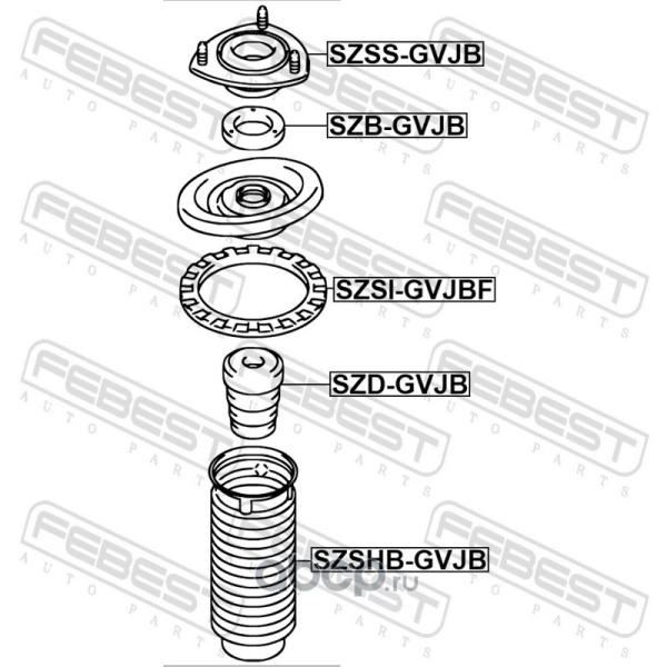 ОПОРА ПЕРЕДНЕГО АМОРТИЗАТОРА FEBEST SZSSGVJB