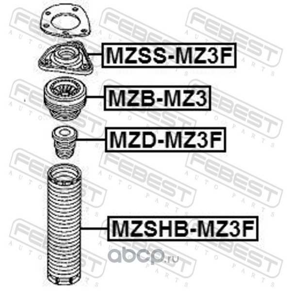 ОТБОЙНИК АМОРТИЗАТОРА ПЕРЕДНЕГО  MZDMZ3F