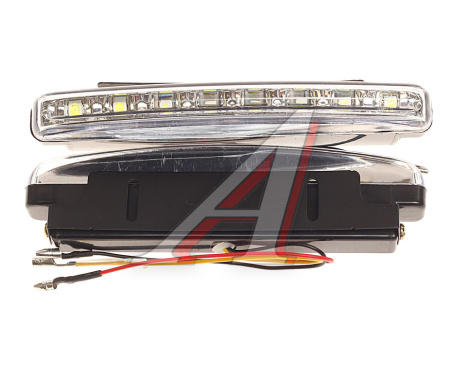 ДНЕВНЫЕ ХОДОВЫЕ ОГНИ AVS 8 LED С ПОВТОРИТ 2,4 Вт (155 х 36 х 18 мм)