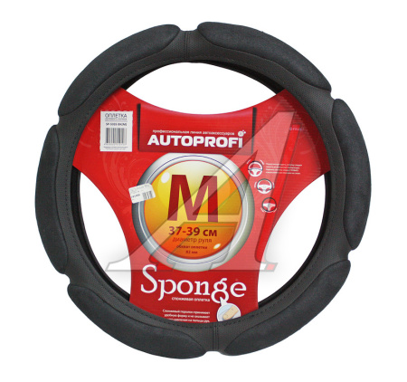 ОПЛЕТКА "AUTOPROFI" АЛЬКАНТАРА (6 ПОДУШ.) ЧЕРНЫЙ (M)