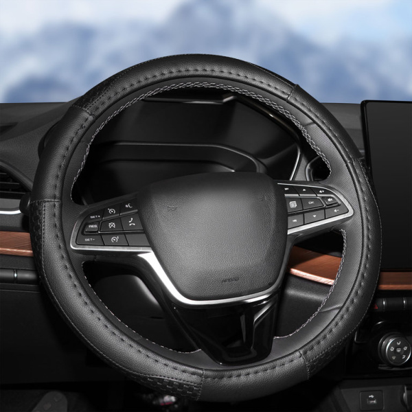 ОПЛЕТКА ИСК. КОЖА С ТИСНЕНИЕМ ЧЕРНАЯ (L) "AIRLINE"