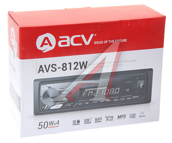 АВТОМАГНИТОЛА ACV AVS-812W 1DIN/USB/AUX/SD/FM