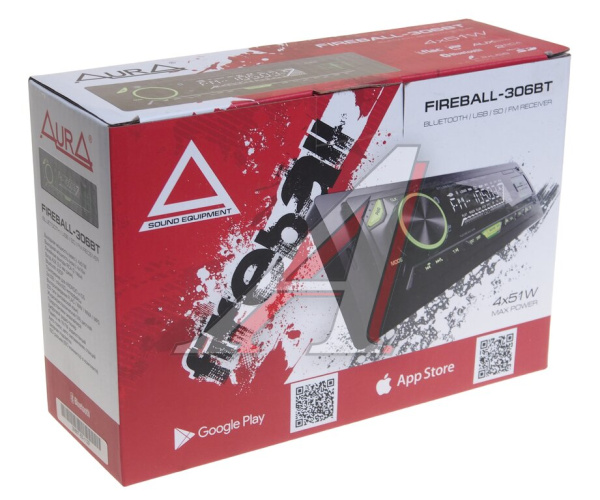 АВТОМАГНИТОЛА "AURA" FIREBALL-306BT USB/SD РЕСИВЕР