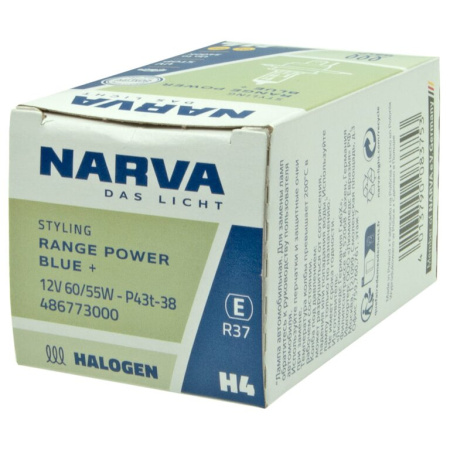ЛАМПА H4 12V 60/55W P43t "NARVA" RPB BLUE