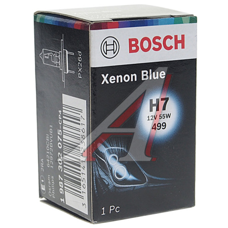 Лампа галогеновая головного света H7 PX26d Xenon Blue 12V 55W картон 1шт || BOSCH