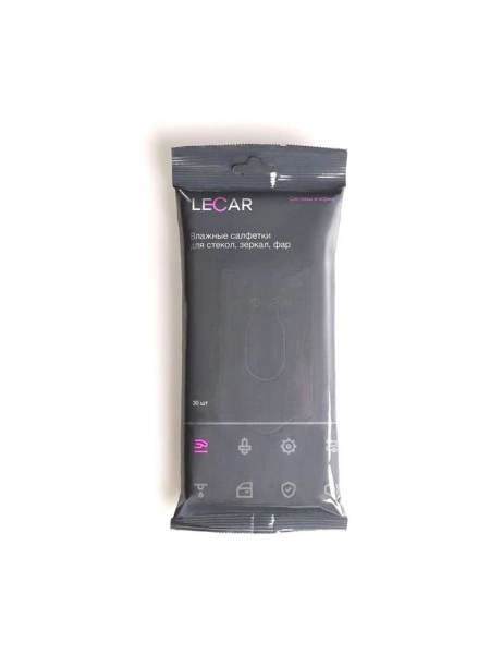 САЛФЕТКИ ВЛАЖНЫЕ ДЛЯ СТЕКОЛ LECAR (30 штук)
