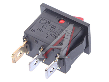 ВЫКЛЮЧАТЕЛЬ КЛАВИШНЫЙ 12V 15A (3С) ON-OFF КРАСНЫЙ С ПОДСВЕТКОЙ MINI "REXANT"