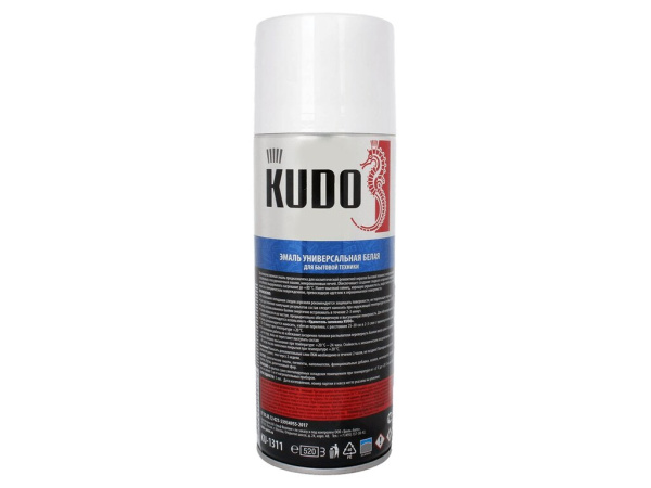 ЭМАЛЬ "KUDO" ДЛЯ БЫТОВОЙ ТЕХНИКИ БЕЛАЯ  520 МЛ.