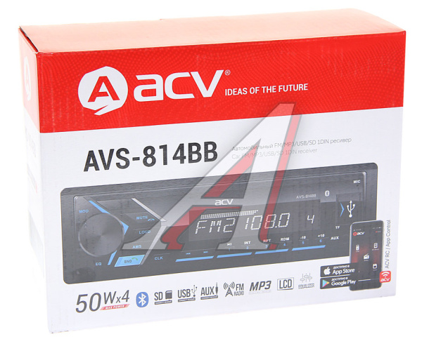 АВТОМАГНИТОЛА ACV AVS-814BB 1 DIN/BLUETOOTH/USB/SD/FM