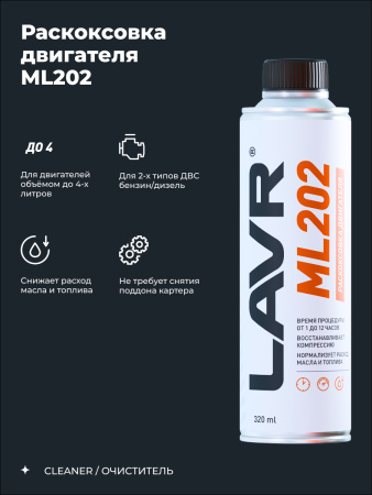 ЖИДКОСТЬ ДЛЯ РАСКОКСОВЫВАНИЯ ДВИГ. 330МЛ. "LAVR" ML-202