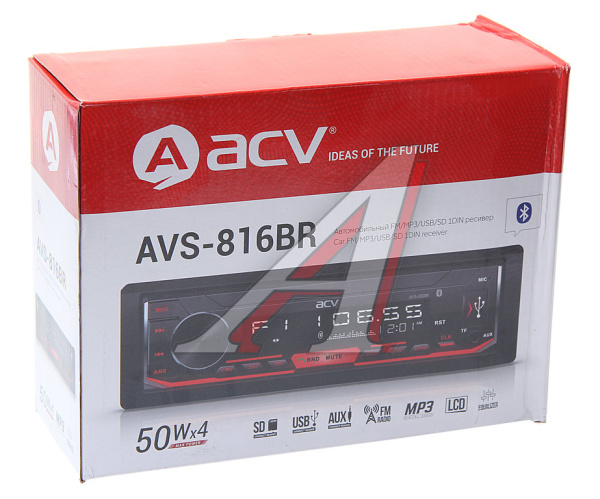АВТОМАГНИТОЛА ACV AVS-816BR 1 DIN/BLUETOOTH/USB/AUX/SD/FM