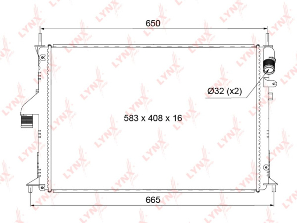 Радиатор охлаждения паяный RENAULT Duster 1.5D-1.6 10 / Logan I 1.2-1.6 04 / Sandero