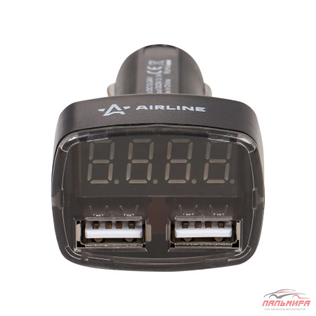 ВОЛЬТМЕТР НАПРЯЖЕНИЯ 12/24V +2 USB 3.1A "AIRLINE" В ПРИКУРИВАТЕЛЬ