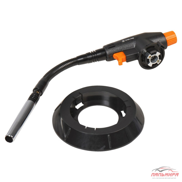 ГОРЕЛКА ГАЗОВАЯ С ПЬЕЗОПОДЖИГОМ "AIRLINE" (ПОД ЦАНГОВЫЙ БАЛЛОН, ГИБКОЕ СОПЛО D12*110 ММ)