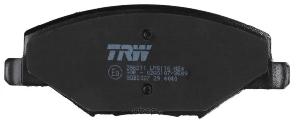 КОЛОДКИ ДИСКОВЫХ ТОРМОЗОВ GDB2027