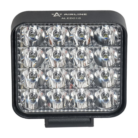 ФАРА СВЕТОДИОДНАЯ "AIRLINE" 83х83х22 ММ 16W 12/24V (16 LED, РАССЕЯННЫЙ СВЕТ, КВАДРАТНАЯ)