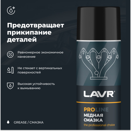 СМАЗКА МЕДНАЯ "LAVR" PRO LINE (650 МЛ)