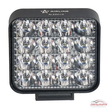 ФАРА СВЕТОДИОДНАЯ "AIRLINE" 83х83х22 ММ 16W 12/24V (16 LED, РАССЕЯННЫЙ СВЕТ, КВАДРАТНАЯ)