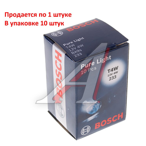 ЛАМПА T4W BA9s PURE LIGHT "BOSCH"