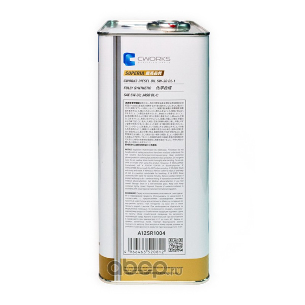 МАСЛО МОТОРНОЕ "CWORKS" SUPERIA CWORKS DIESEL OIL 5W30 DL-1 (4Л)