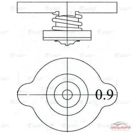 КРЫШКА (ПРОБКА) РАДИАТОРА ДЛЯ А/М LADA/TOYOTA/HONDA/MAZDA/NISSAN 0.9 BAR (БОЛЬШОЙ КЛАПАН) LL1901