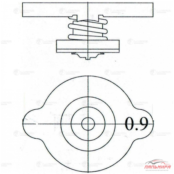 КРЫШКА (ПРОБКА) РАДИАТОРА ДЛЯ А/М LADA/TOYOTA/HONDA/MAZDA/NISSAN 0.9 BAR (БОЛЬШОЙ КЛАПАН) LL1901