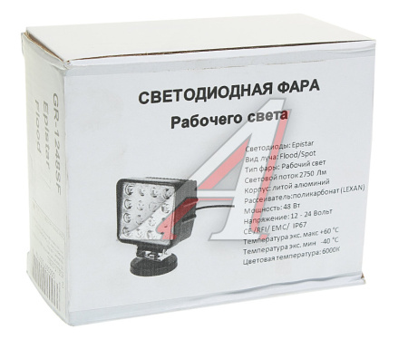 /// ФАРА РАБОЧЕГО СВЕТА 117Х117ММ 48ВТ (16 СВЕТОДИОДОВ) LED LT
