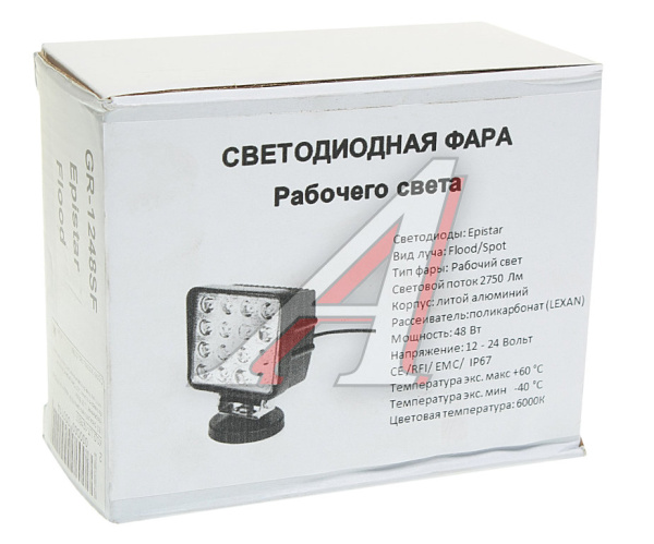 /// ФАРА РАБОЧЕГО СВЕТА 117Х117ММ 48ВТ (16 СВЕТОДИОДОВ) LED LT