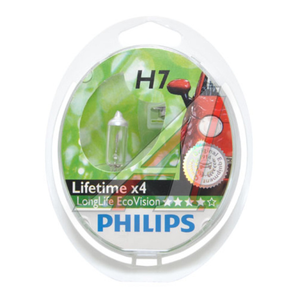 ЛАМПА H7 12V 55W PX26d "PHILIPS" LONG LIFE ECO VISION 12972LLECOS2