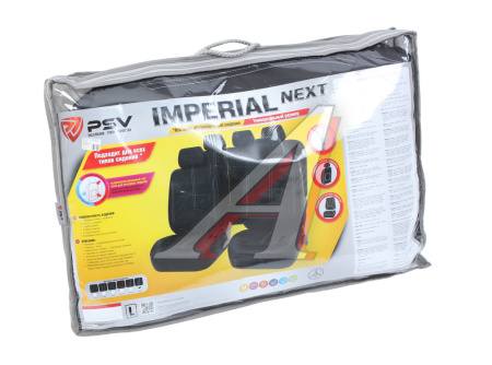 ЧЕХЛЫ "PSV" IMPERIAL NEXT ЭКОКОЖА ЧЕРНЫЙ/ОТСТРОЧКА БЕЛАЯ