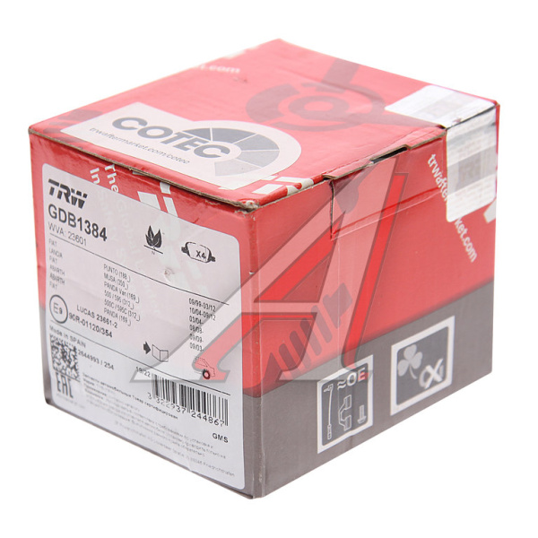 КОЛОДКИ ТОРМОЗНЫЕ ДИСКОВЫЕ TRW GDB1384