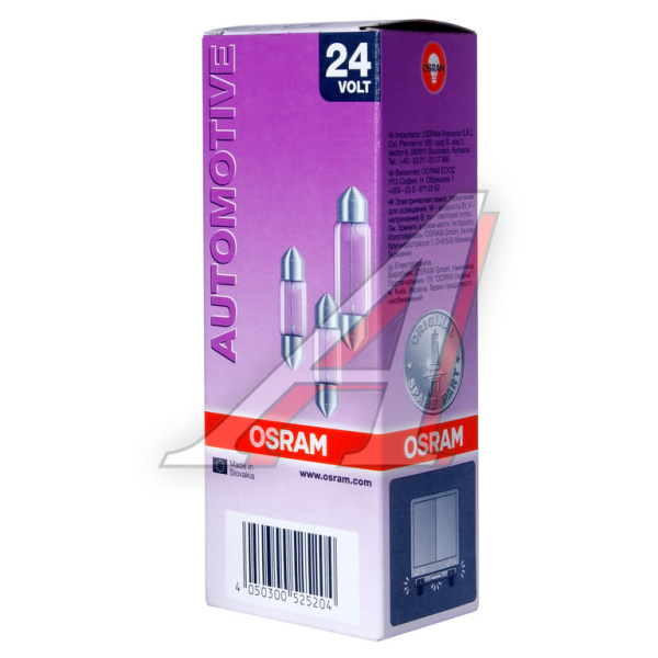 ЛАМПА 24V C5W 36ММ СОФИТНАЯ, ЦОКОЛЬ SV8.5-8 "OSRAM"